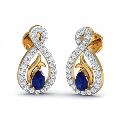 Tarini Blue Sapphire & Diamond Earrings
